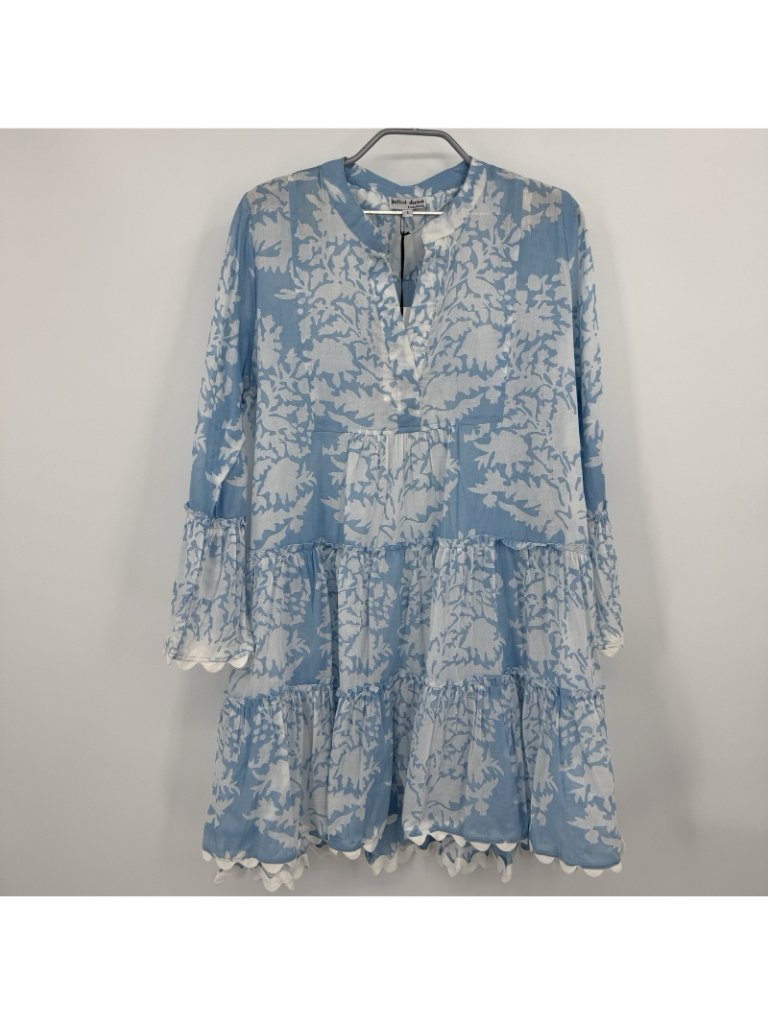 Juliet Dunn Pastel Blue Palladio Flared Sleeve Mini Dress Sz 1/S Small Nwt — image 2 of 8